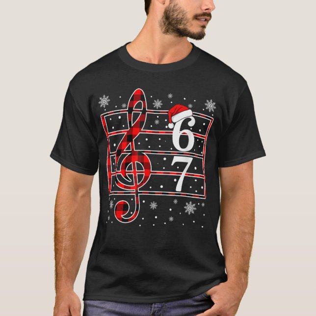 T-shirt 67 Music Meme Slang Musician Santa Musiceacher Chr (Devant)