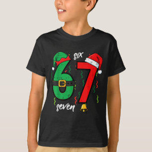 T-shirt 67 Noël Drôle 6 7 Mème Six Sept Xmas Garçons Ki
