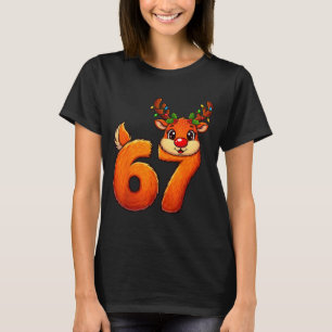 T-shirt 67 Noël Drôle de Renne Bruh Mème Pyjama Femme