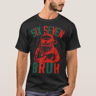 T-shirt 67 Noël Drôle Six Sept Bruh Meme Brainrot Sa