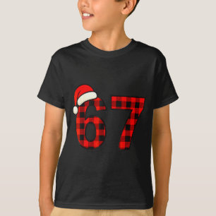 T-shirt 67 Noël Drôle Six Sept Mème Plaid Brainrot S