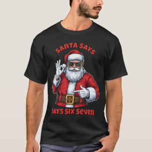 T-shirt 67 Noël Santa dit Six Sept Meme Santa Garçons