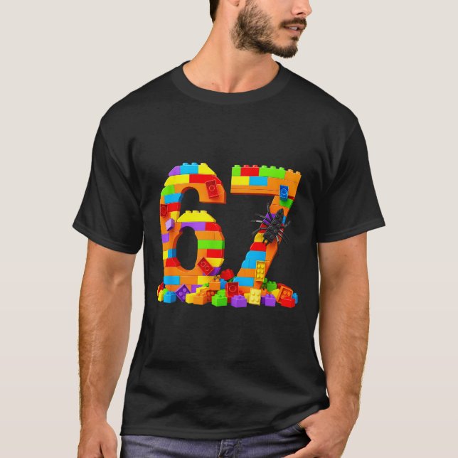 T-shirt 67 Number Meme Six Seven 6 7 Building Blocks Gen A (Devant)