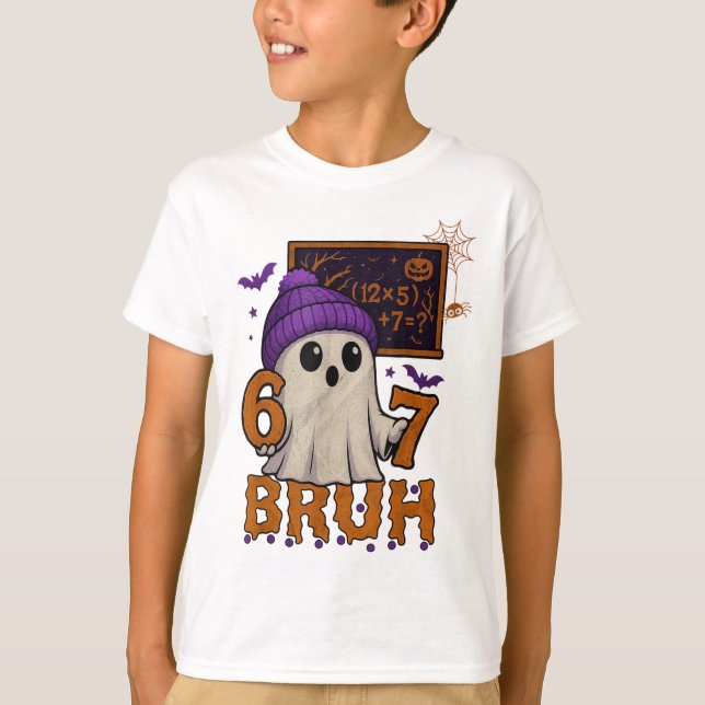 T-shirt 67 Prof Ghost Halloween Six Seven Meme Équation Ma (Devant)