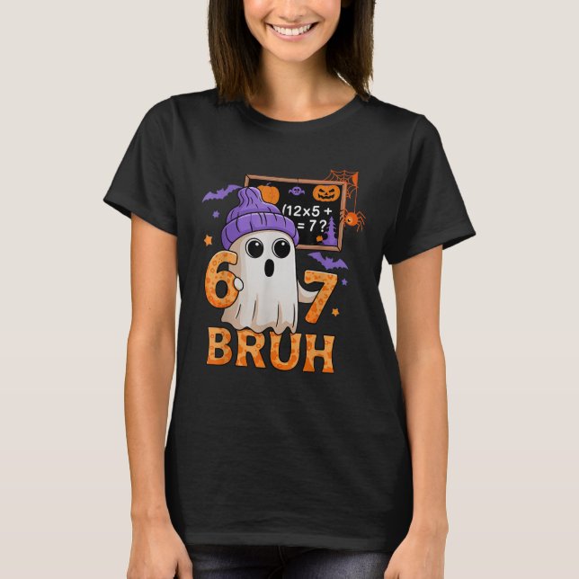 T-shirt 67 Prof Ghost Halloween Six Seven Meme Équation Ma (Devant)