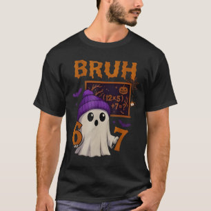 T-shirt 67 Prof Halloween Fantôme Six Sept Mème Math Égal