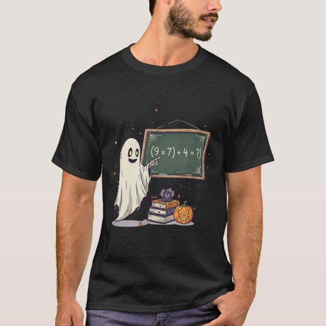 T-shirt 67 Professeur Halloween Fantôme Six Sept Mème Blag (Devant)