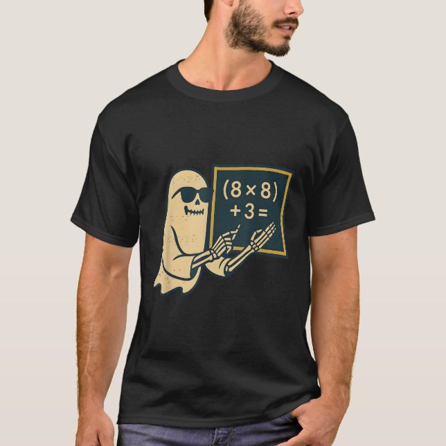 T-shirt 67 Professeur Halloween Squelette Fantôme Six Sept (Devant)