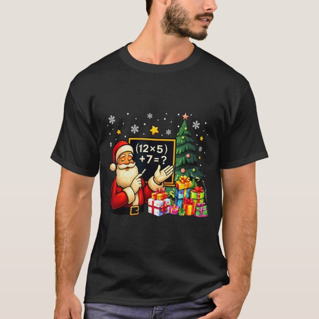 T-shirt 67 Professeur Santa Noël Six Sept Mème Brainrot (Devant)