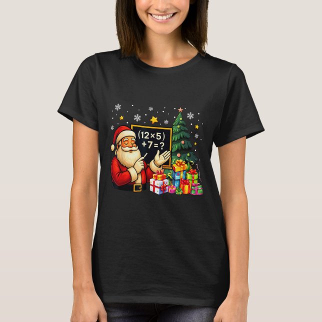 T-shirt 67 Professeur Santa Noël Six Sept Mème Brainrot (Devant)