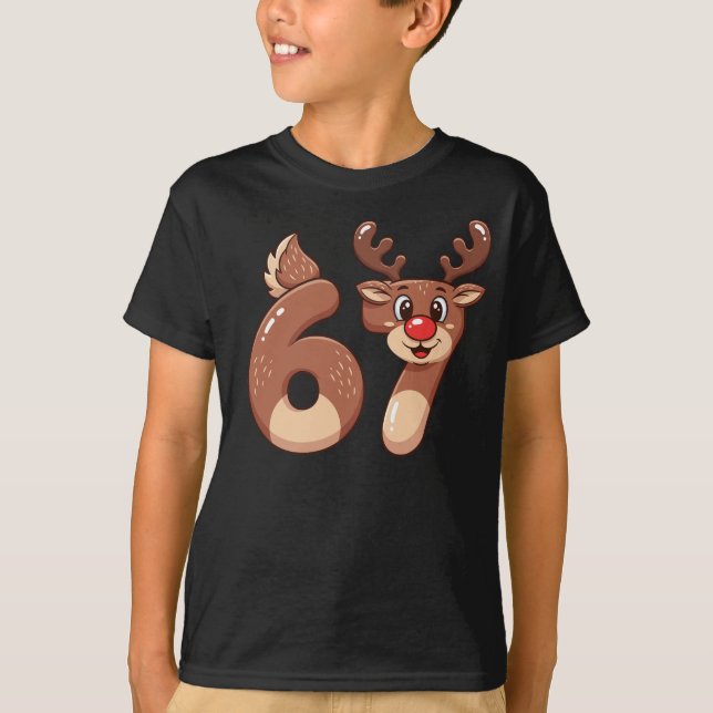 T-shirt 67 Renne de Noël Mème   (Devant)