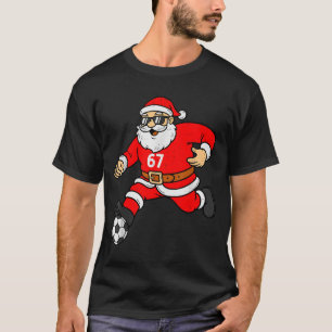 T-shirt 67 Santa de football Six Seven Mème Noël Sport Hom