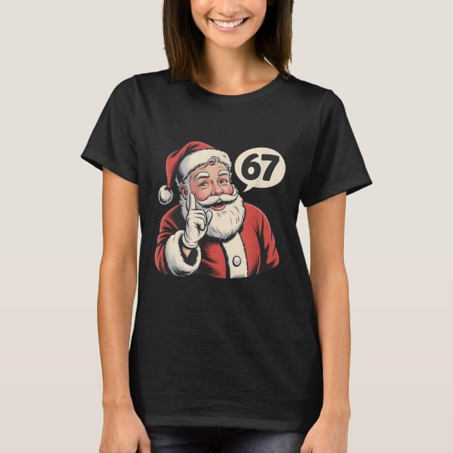T-shirt 67 Santa Noël Six Seven Mème  (Devant)