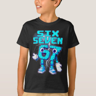 T-shirt 67 Six Seven 6-7 Drôle Italien Brainrot Meme Enfan