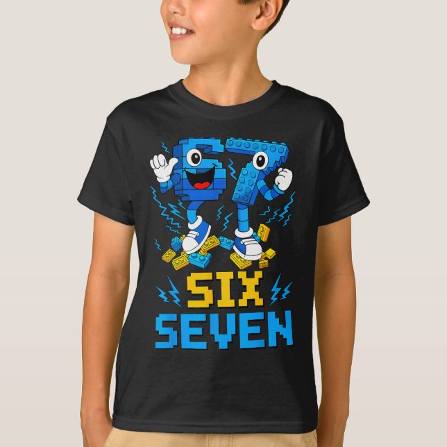 T-shirt 67 Six Seven 6-7 Funny Brainrot Meme Teens Gen Alp (Devant)