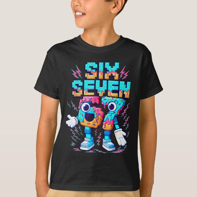 T-shirt 67 Six Seven 6-7 - Funny Italian Brainrot Ice Crea (Devant)