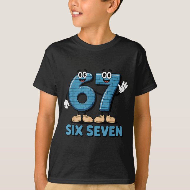 T-shirt 67 Six Seven 6-7 Funny Italian Brainrot Kids Gamin (Devant)