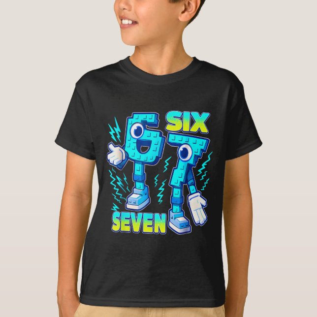 T-shirt 67 Six Seven 6-7 Funny Italian Brainrot Kids Gamin (Devant)