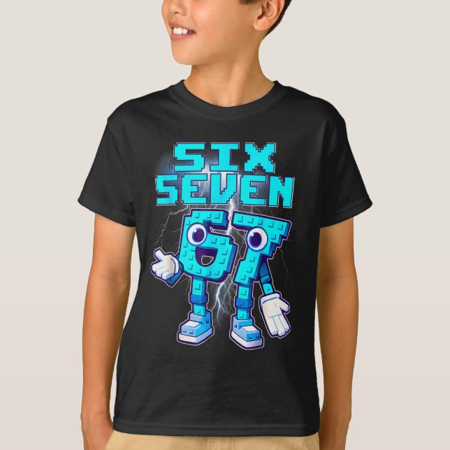 T-shirt 67 Six Seven 6-7 Funny Italian Brainrot Meme Kids  (Devant)