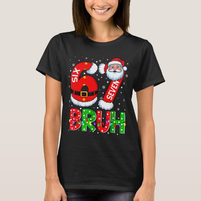 T-shirt 67 Six Seven 6 7 Meme Funny Santa Christmas Shirt  (Devant)
