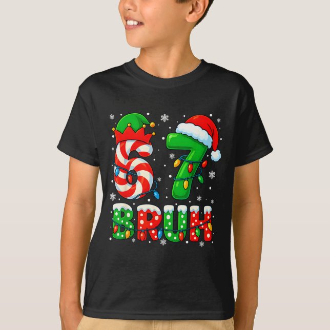 T-shirt 67 Six Seven Bruh 6 7 Meme Funny Christmas Santa E (Devant)
