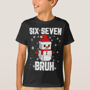 T-shirt 67 Six Seven Bruh Bonhomme de Neige Blocs de Const