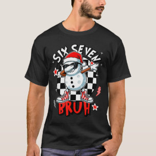 T-shirt 67 Six Seven Bruh Drôle Bonhomme de Neige Noël 6 7