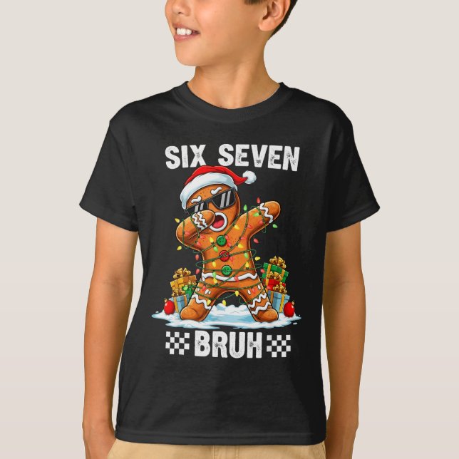 T-shirt 67 Six Seven Burh Christmas Gingerbread 6 7 Meme M (Devant)