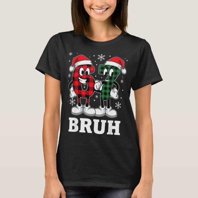 T-shirt 67 Six Seven Christmas Bruh Funny Italian Brainrot (Devant)