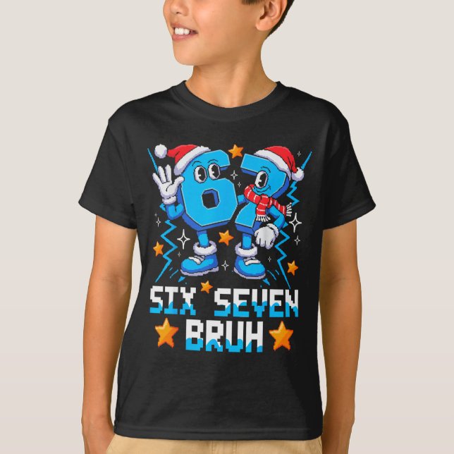 T-shirt 67 Six Seven Christmas Bruh Funny Italian Brainrot (Devant)