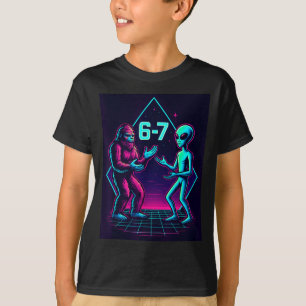 T-shirt 67 Six Seven Mème Drôle Bigfoot Alien Sasquatch Uf