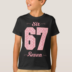 T-shirt 67 Six Seven Mème Drôle Slang Gen Alpha Enfants Fi