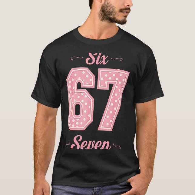 T-shirt 67 Six Seven Meme Funny Gen Alpha Slang Kids Girls (Devant)