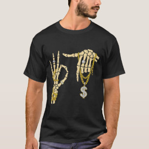 T-shirt 67 Six Seven Mème Nouveauté Squelette Main Bling C