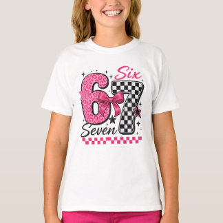 T-shirt 67 Six Seven Pink Retro Pop Culture