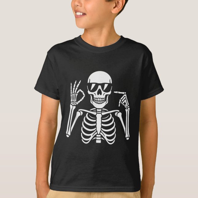 T-shirt 67 squelette drôle Six Sept Génération Alpha Hallo (Devant)