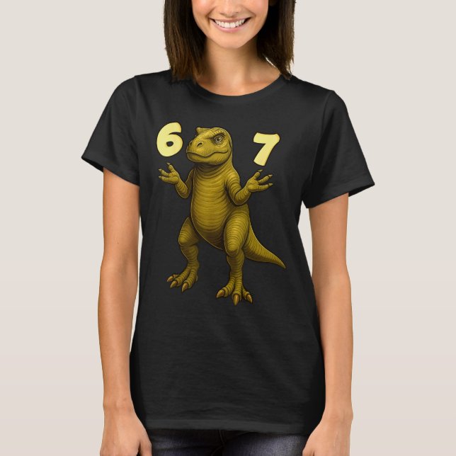 T-shirt 67 T-rex Hands Motion Dinosaur Meme For Kids Teens (Devant)