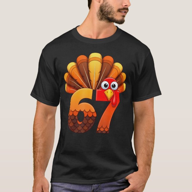 T-shirt 67 Thanksgiving Funny Turkey Costume Six Seven Mem (Devant)