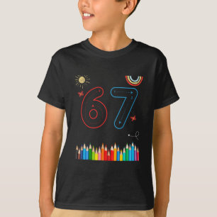 T-shirt 67 Tracing Drôle Mème Enseignants École Élémentair