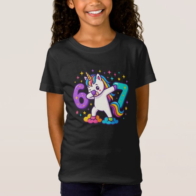 T-Shirt 67 Unicorn Six Seven Funny Kids Graphic  (Devant)