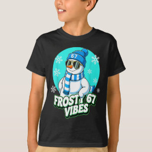 T-shirt 67 Vibes Bonhomme de Neige Noël Six Sept Meme K