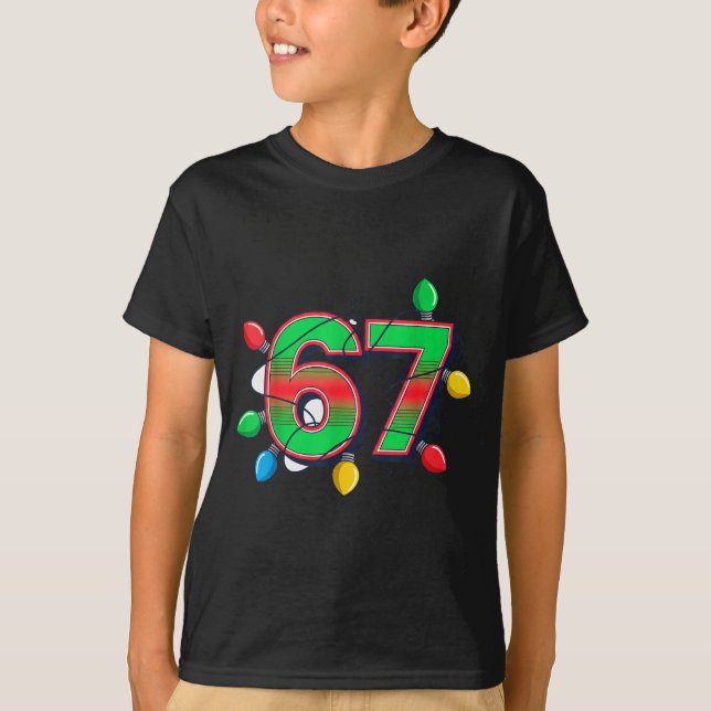T-shirt 67 Xmas Lights Tacky Meme Design  (Devant)