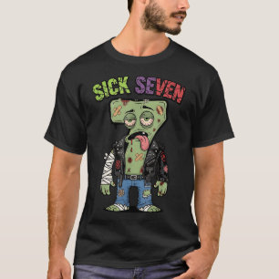 T-shirt 67 Zombie drôle Six Sept Humour Mème Brainrot Mala