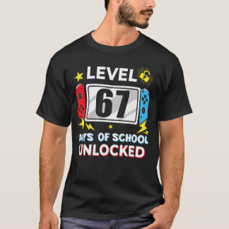 T-shirt 67e jour d'école Niveau 67 Jours d'école débloqués