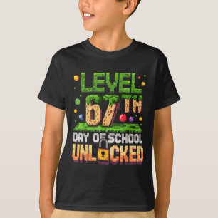 T-shirt 67e jour d'école Niveau de joueur débloqué 100 jou