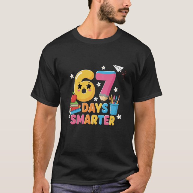 T-shirt 67th Day of School 67 Days Smarter Teacher Boys Gi (Devant)