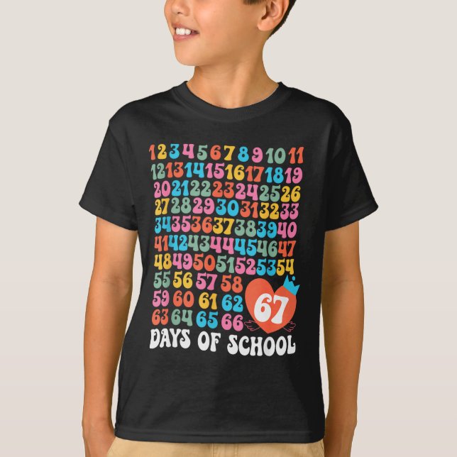 T-shirt 67th Day Of School Teacher Kids Funny Six Seven 10 (Devant)