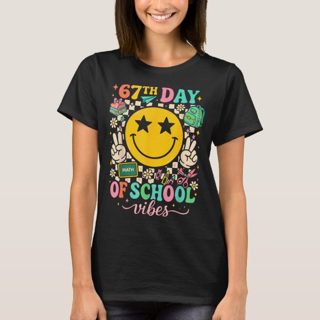 T-shirt 67th Day Of School Vibes Funny Six Seven 67 Meme S (Devant)
