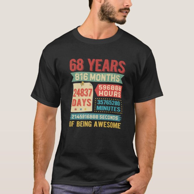 T-shirt 68 Ans 68E Anniversaire Décorations Bda (Devant)