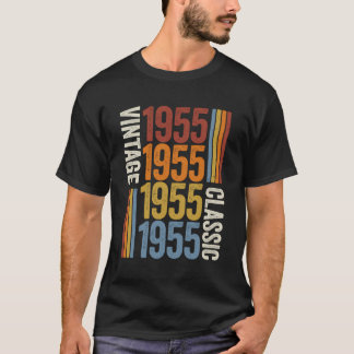 T-shirt 68 Ans Vintage 1955 68E Anniversaire Décoration